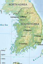 General map of South Korea