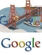Golden Gate Bridge and logo merge