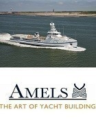 amels logo and boat profile merge orange2